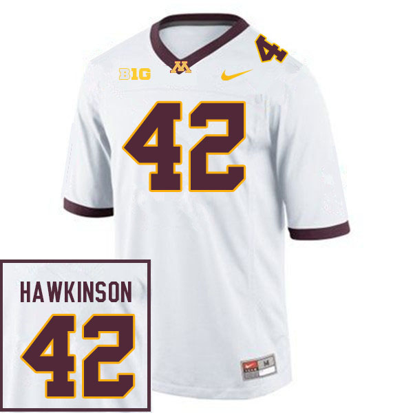 Men #42 Jack Hawkinson Minnesota Golden Gophers College Football Jerseys Sale-White - Click Image to Close